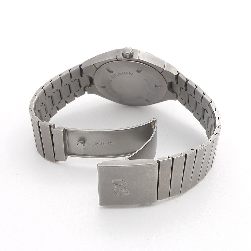 電池交換済 PORSCHE DESIGN By IWC ポルシェデザイン クロノグラフ IW373201 デイト 黒 ブラック Ti チタン メンズ クォーツ【6ヶ月保証】【腕時計】【中古】