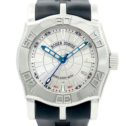 ROGER DUBUIS ロジェ デュブイ イージーダイバー 世界888本限定 SE46 57 9 3 53 300m防水 裏スケ シルバー SS ステンレス 純正ベルト 純正尾錠 メンズ 自動巻き【6ヶ月保証】【腕時計】【中古】