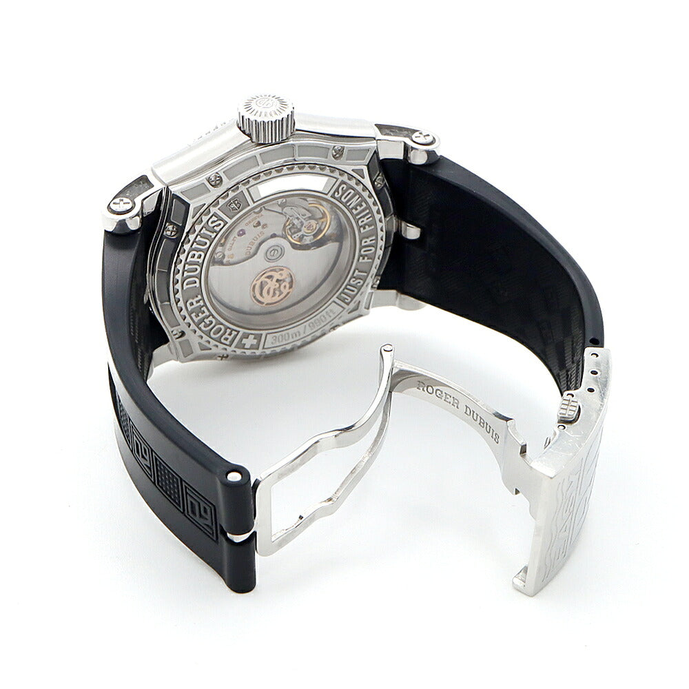 ROGER DUBUIS ロジェ デュブイ イージーダイバー 世界888本限定 SE46 57 9 3 53 300m防水 裏スケ シルバー SS ステンレス 純正ベルト 純正尾錠 メンズ 自動巻き【6ヶ月保証】【腕時計】【中古】