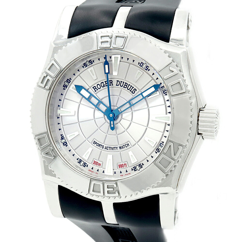 ROGER DUBUIS ロジェ デュブイ イージーダイバー 世界888本限定 SE46 57 9 3 53 300m防水 裏スケ シルバー SS ステンレス 純正ベルト 純正尾錠 メンズ 自動巻き【6ヶ月保証】【腕時計】【中古】