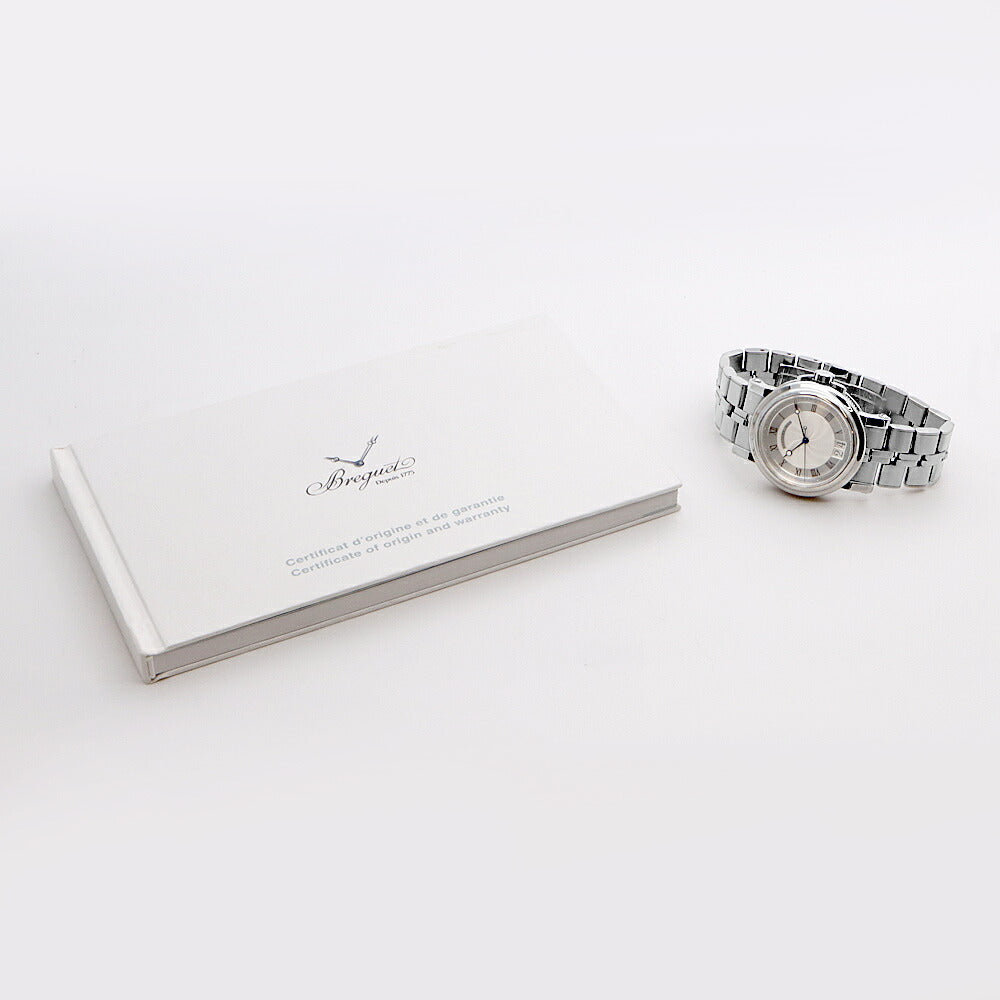 Breguet ブレゲ マリーンII ラージデイト 5817ST 5817ST/12/SV0 裏スケ シルバー ギョーシェ SS ステンレス メンズ 自動巻き【6ヶ月保証】【腕時計】【中古】