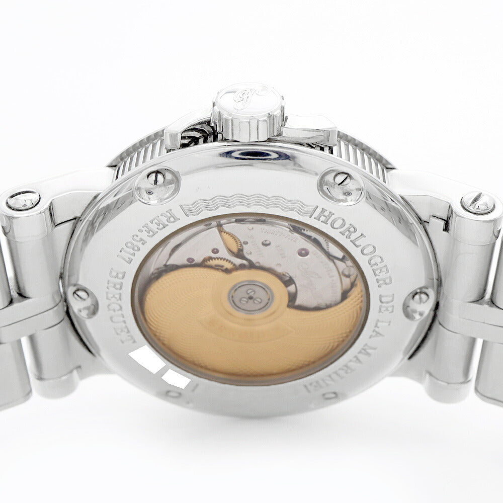 Breguet ブレゲ マリーンII ラージデイト 5817ST 5817ST/12/SV0 裏スケ シルバー ギョーシェ SS ステンレス メンズ 自動巻き【6ヶ月保証】【腕時計】【中古】