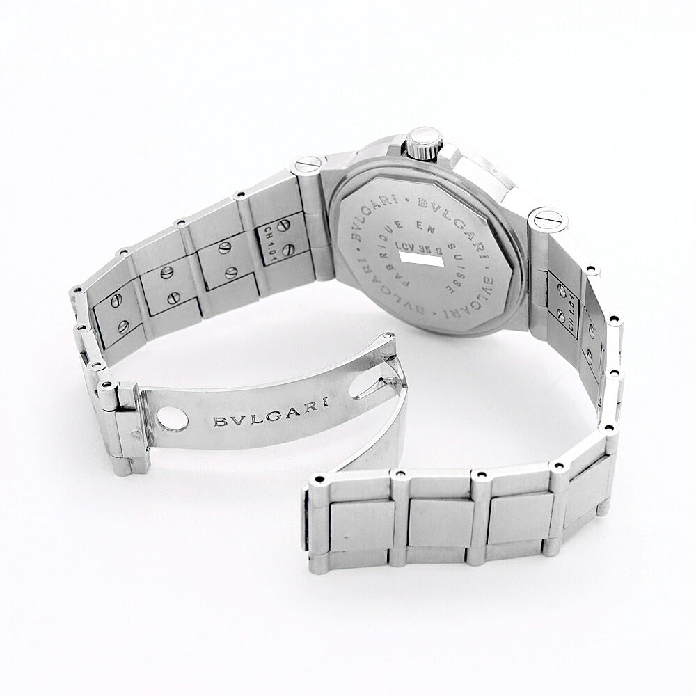BVLGARI ブルガリ ディアゴノ スポーツ LCV35S デイト 黒 ブラック SS ステンレス メンズ 自動巻き【6ヶ月保証】【腕時計】【中古】