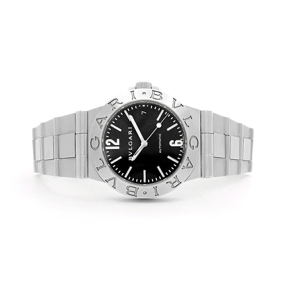 BVLGARI ブルガリ ディアゴノ スポーツ LCV35S デイト 黒 ブラック SS ステンレス メンズ 自動巻き【6ヶ月保証】【腕時計】【中古】