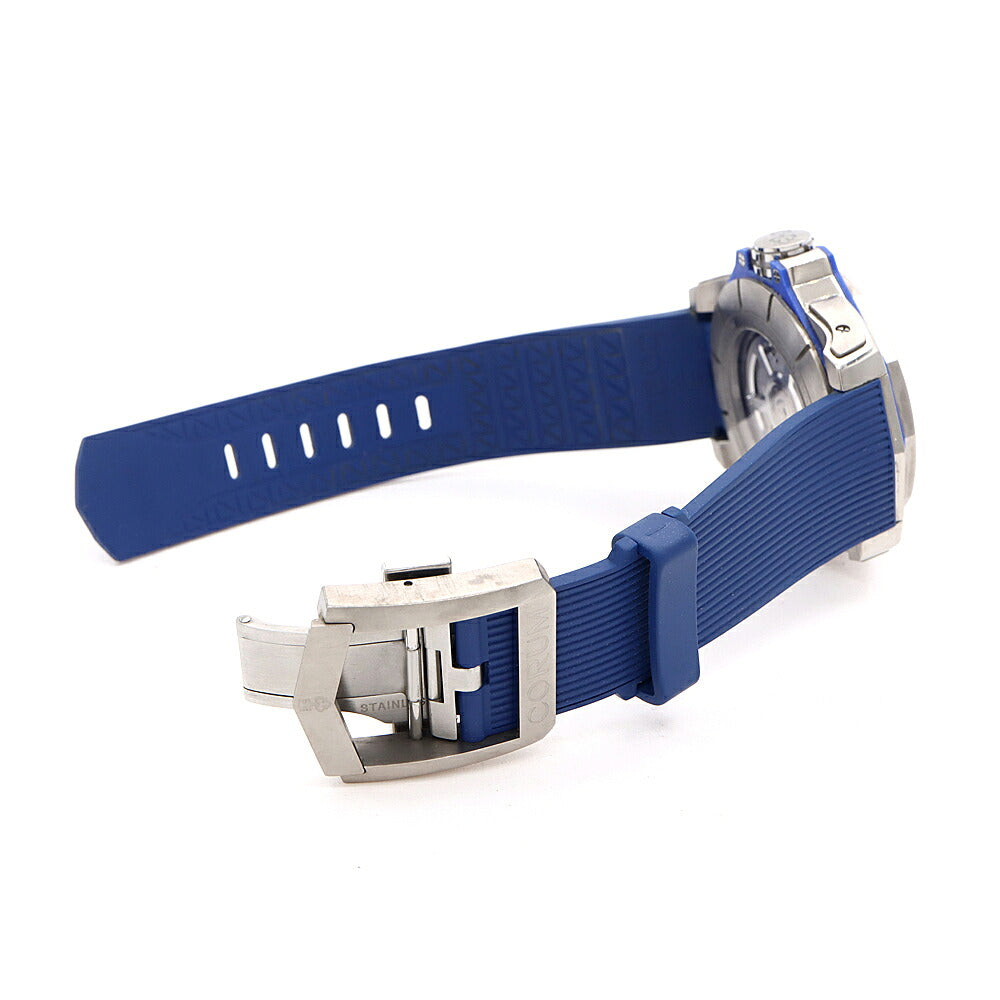 CORUM コルム アドミラルズ カップ AC-One 45 タイド 01.0130 277.101.04/F373 AB12 タイドグラフ 裏スケ ムーンフェイズ 300m防水 デイト 青 ブルー Ti チタン SS ステンレス 純正ベルト 純正尾錠 メンズ 自動巻き【6ヶ月保証】【腕時計】【中古】