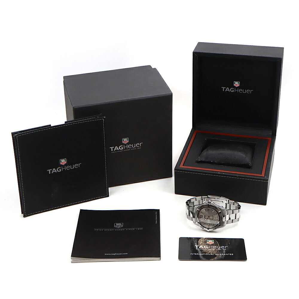 電池交換済 TAG Heuer タグホイヤー アクアレーサー WAF1112 BA0801 デイト 300m防水 シルバー SS ステンレス メンズ クォーツ【6ヶ月保証】【腕時計】【中古】