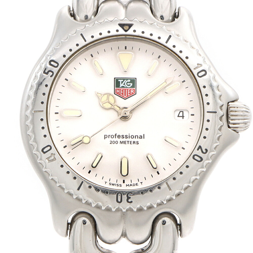 電池交換済 TAG Heuer タグホイヤー S/el セルシリーズ プロフェッショナル S99.013K デイト 200m防水 白 ホワイト SS ステンレス メンズ レディース ボーイズ クォーツ【6ヶ月保証】【腕時計】【中古】