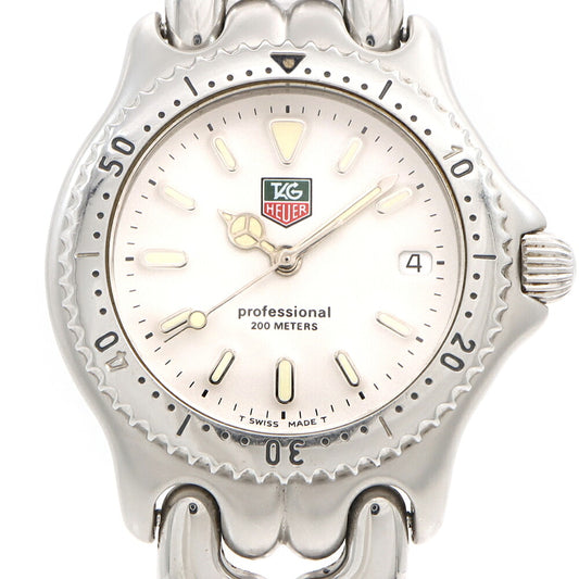 電池交換済 TAG Heuer タグホイヤー S/el セルシリーズ プロフェッショナル S99.013K デイト 200m防水 白 ホワイト SS ステンレス メンズ レディース ボーイズ クォーツ【6ヶ月保証】【腕時計】【中古】