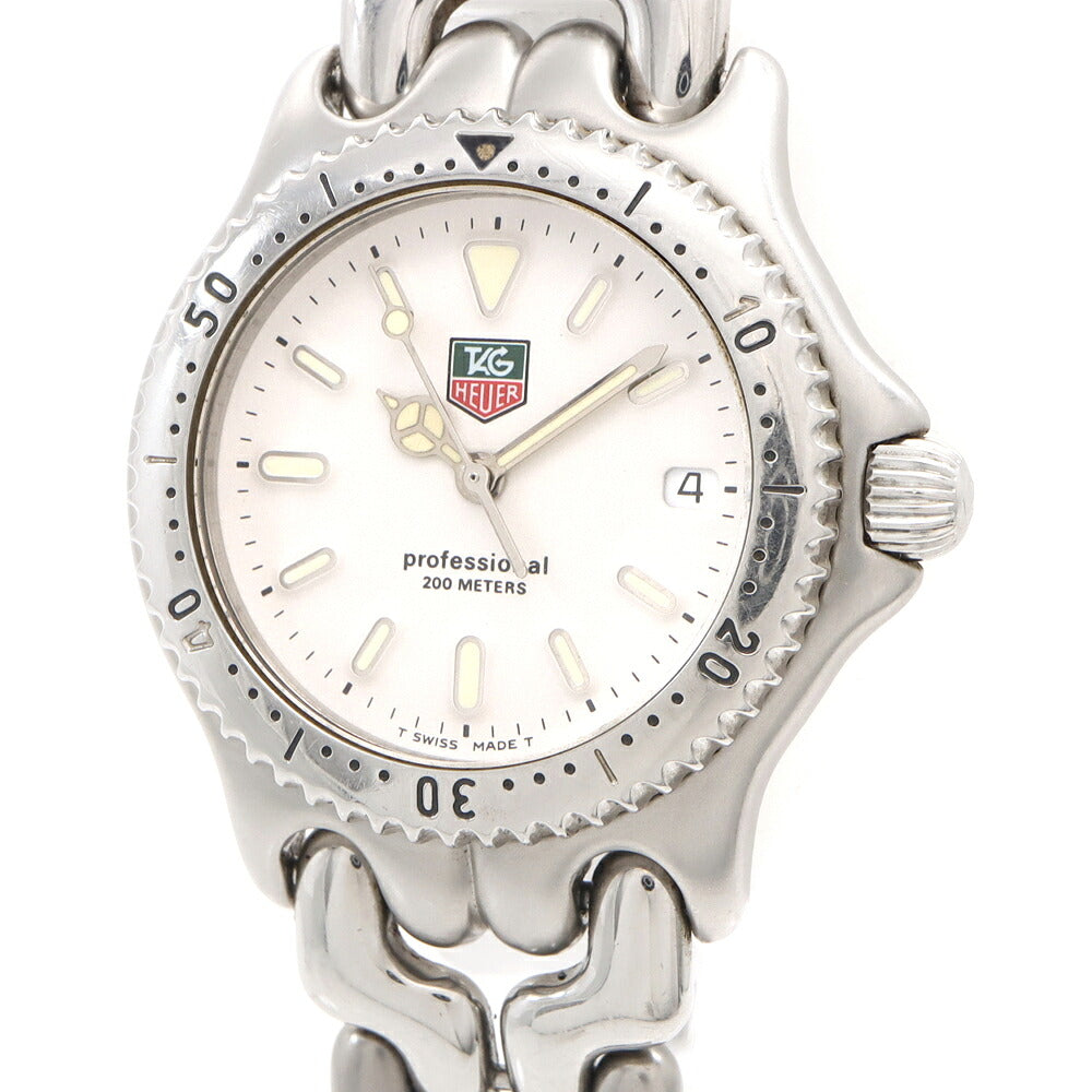 電池交換済 TAG Heuer タグホイヤー S/el セルシリーズ プロフェッショナル S99.013K デイト 200m防水 白 ホワイト SS ステンレス メンズ レディース ボーイズ クォーツ【6ヶ月保証】【腕時計】【中古】