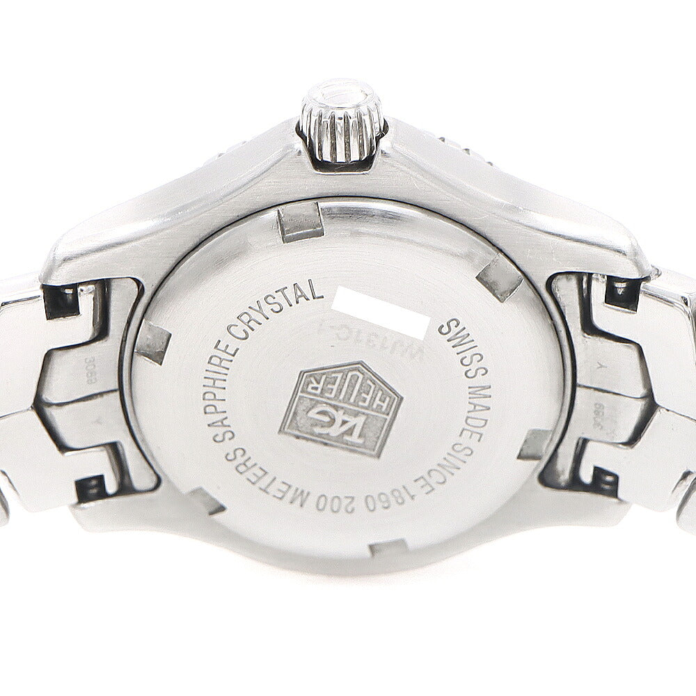 電池交換済 TAG Heuer タグホイヤー リンク WJ131C-1 ダイヤモンド 11Pダイヤ デイト 200m防水 ピンクシェル SS ステンレス レディース クォーツ【6ヶ月保証】【腕時計】【中古】