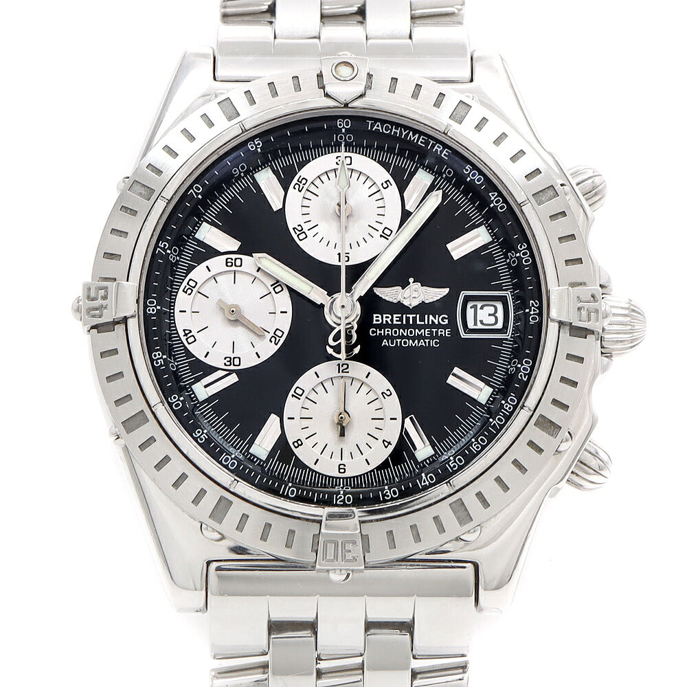 BREITLING ブライトリング クロノマット A13352 A147B45PA クロノグラフ デイト スモールセコンド 100m防水 黒 ブラック SS ステンレス メンズ 自動巻き【6ヶ月保証】【腕時計】【中古】