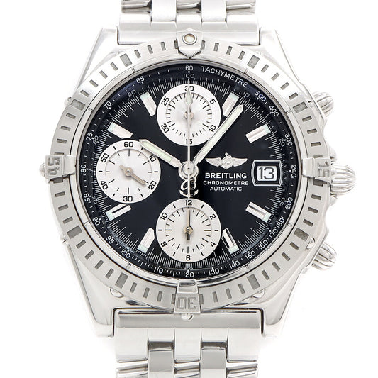 BREITLING ブライトリング クロノマット A13352 A147B45PA クロノグラフ デイト スモールセコンド 100m防水 黒 ブラック SS ステンレス メンズ 自動巻き【6ヶ月保証】【腕時計】【中古】