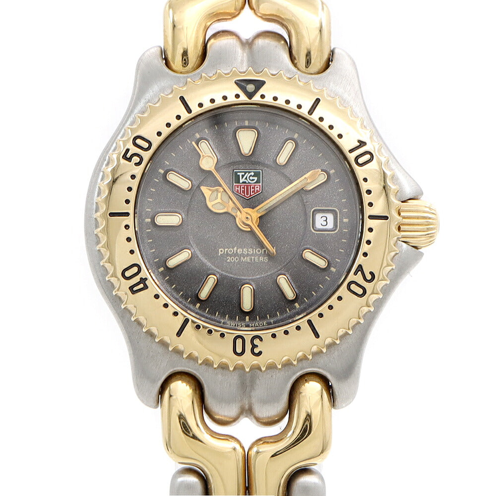 電池交換済 TAG Heuer タグホイヤー S/el セル プロフェッショナル WG1320-2 デイト 200m防水 グレー SS ステンレス YGP イエローゴールド コンビ レディース クォーツ【6ヶ月保証】【腕時計】【中古】