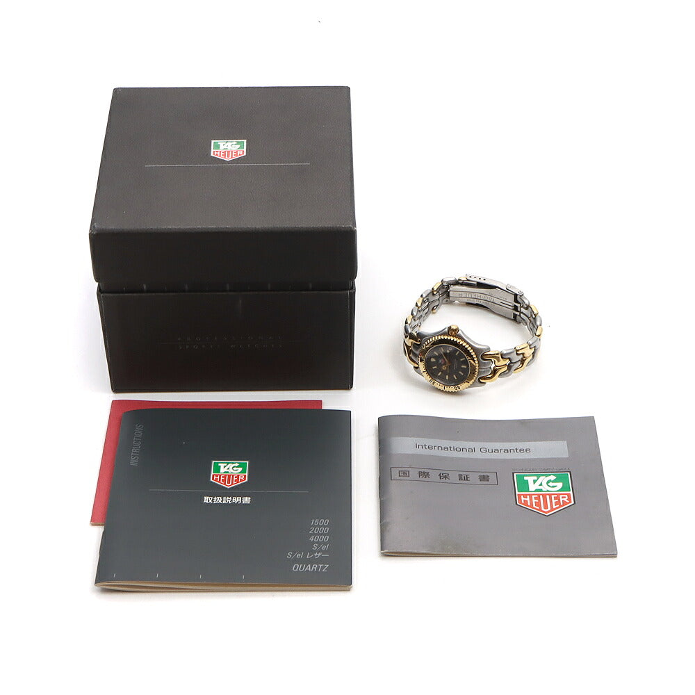 電池交換済 TAG Heuer タグホイヤー S/el セル プロフェッショナル WG1320-2 デイト 200m防水 グレー SS ステンレス YGP イエローゴールド コンビ レディース クォーツ【6ヶ月保証】【腕時計】【中古】
