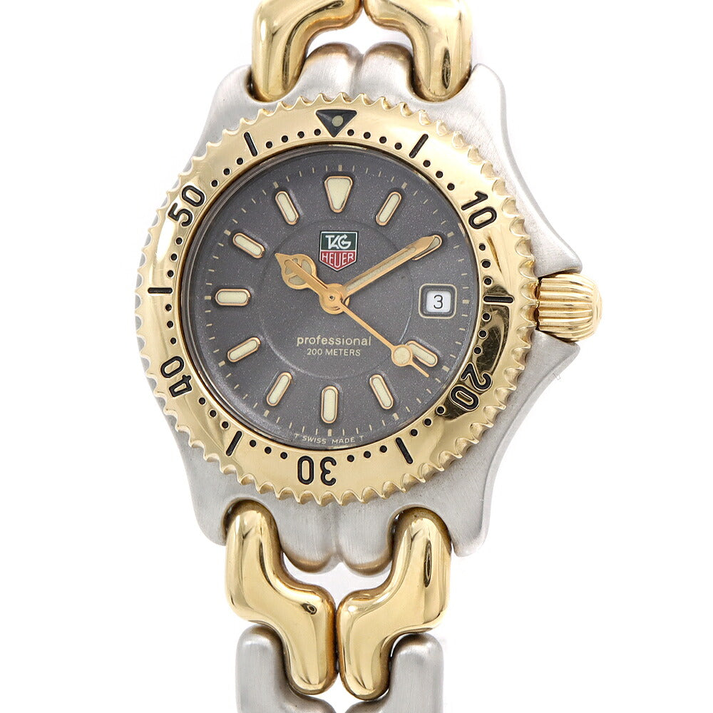 電池交換済 TAG Heuer タグホイヤー S/el セル プロフェッショナル WG1320-2 デイト 200m防水 グレー SS ステンレス YGP イエローゴールド コンビ レディース クォーツ【6ヶ月保証】【腕時計】【中古】
