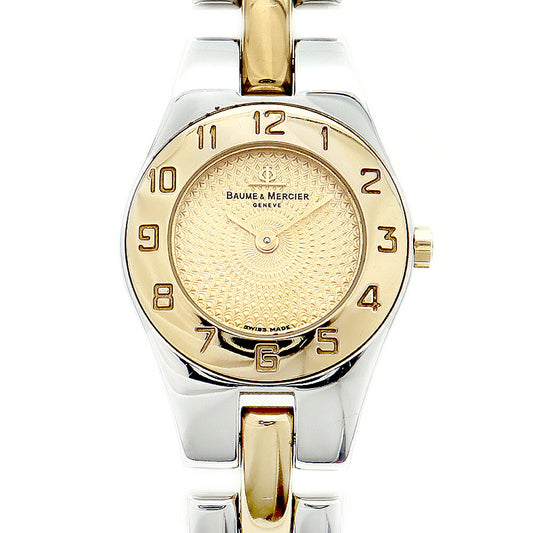 電池交換済 BAUME＆MERCIER ボーム&メルシェ リネア MV045203 ゴールド YGP イエローゴールド SS ステンレス コンビ レディース クォーツ【6ヶ月保証】【腕時計】【中古】