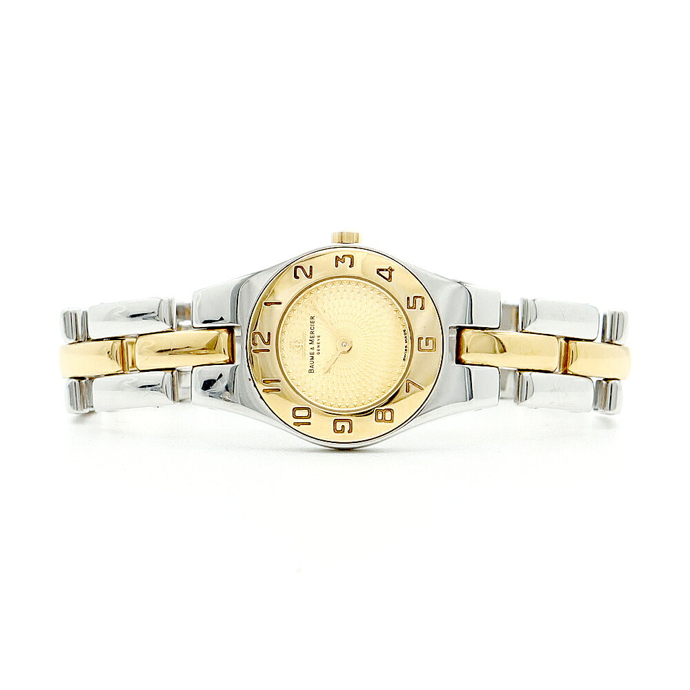 電池交換済 BAUME＆MERCIER ボーム&メルシェ リネア MV045203 ゴールド YGP イエローゴールド SS ステンレス コンビ レディース クォーツ【6ヶ月保証】【腕時計】【中古】