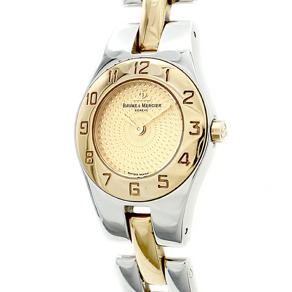 電池交換済 BAUME＆MERCIER ボーム&メルシェ リネア MV045203 ゴールド YGP イエローゴールド SS ステンレス コンビ レディース クォーツ【6ヶ月保証】【腕時計】【中古】
