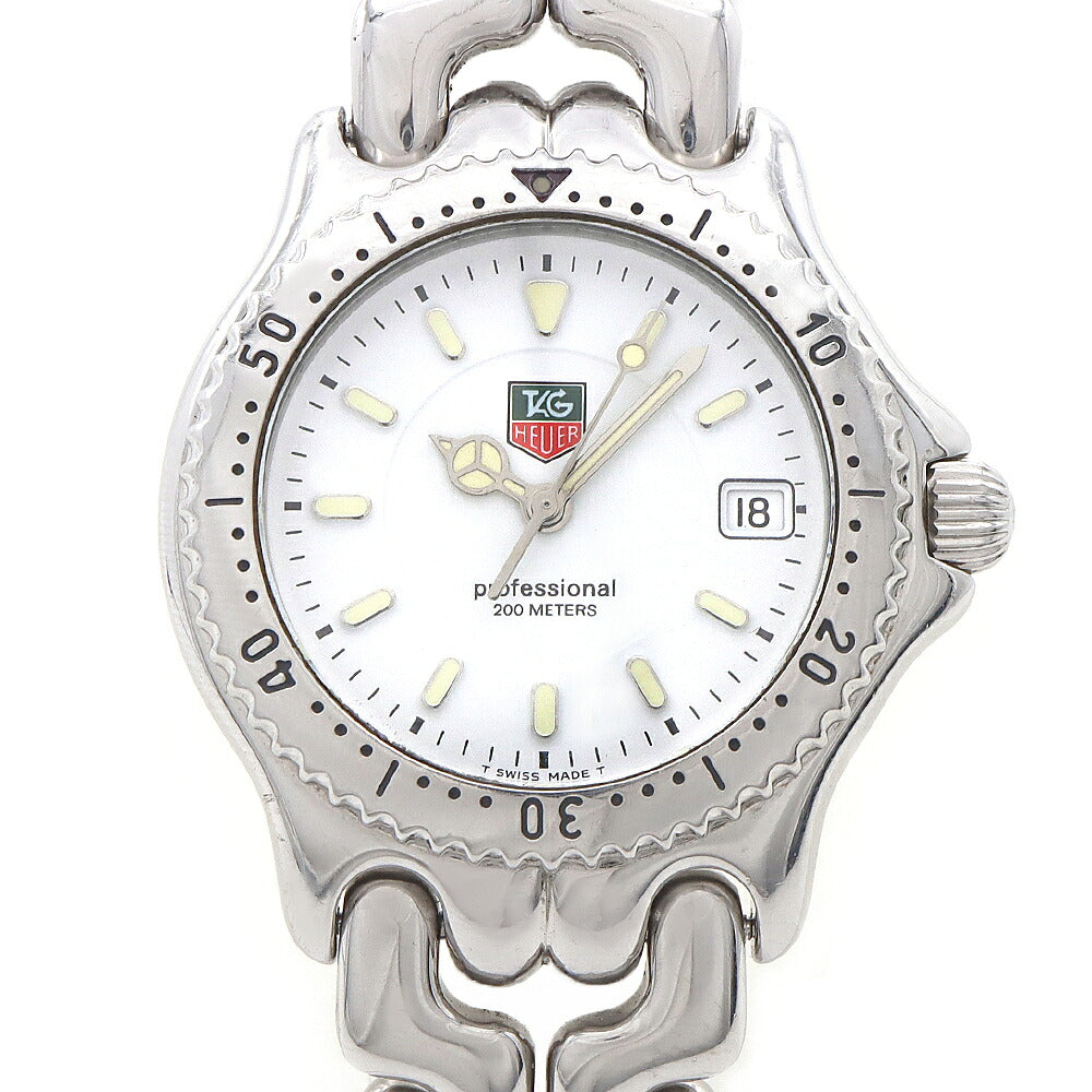 電池交換済 TAG Heuer タグホイヤー S/el セル プロフェッショナル WG1210-K0 デイト 200m防水 白 ホワイト SS ステンレス メンズ レディース ボーイズ クォーツ【6ヶ月保証】【腕時計】【中古】