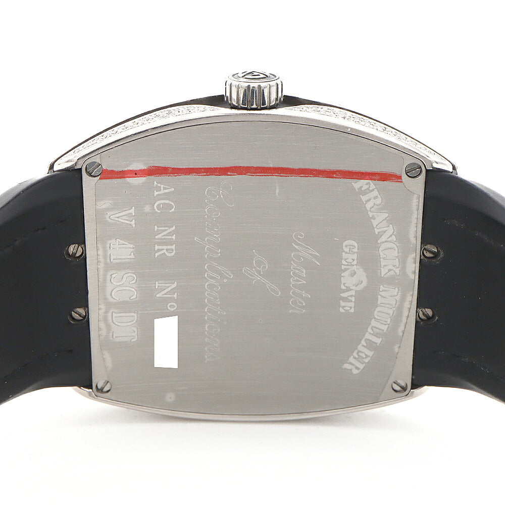 FRANCK MULLER フランクミュラー ヴァンガード ダイヤベゼル V41SCDT ダイヤモンド ダイヤ文字盤 デイト SS ステンレス アフターダイヤ メンズ 自動巻き【6ヶ月保証】【中古】【腕時計】