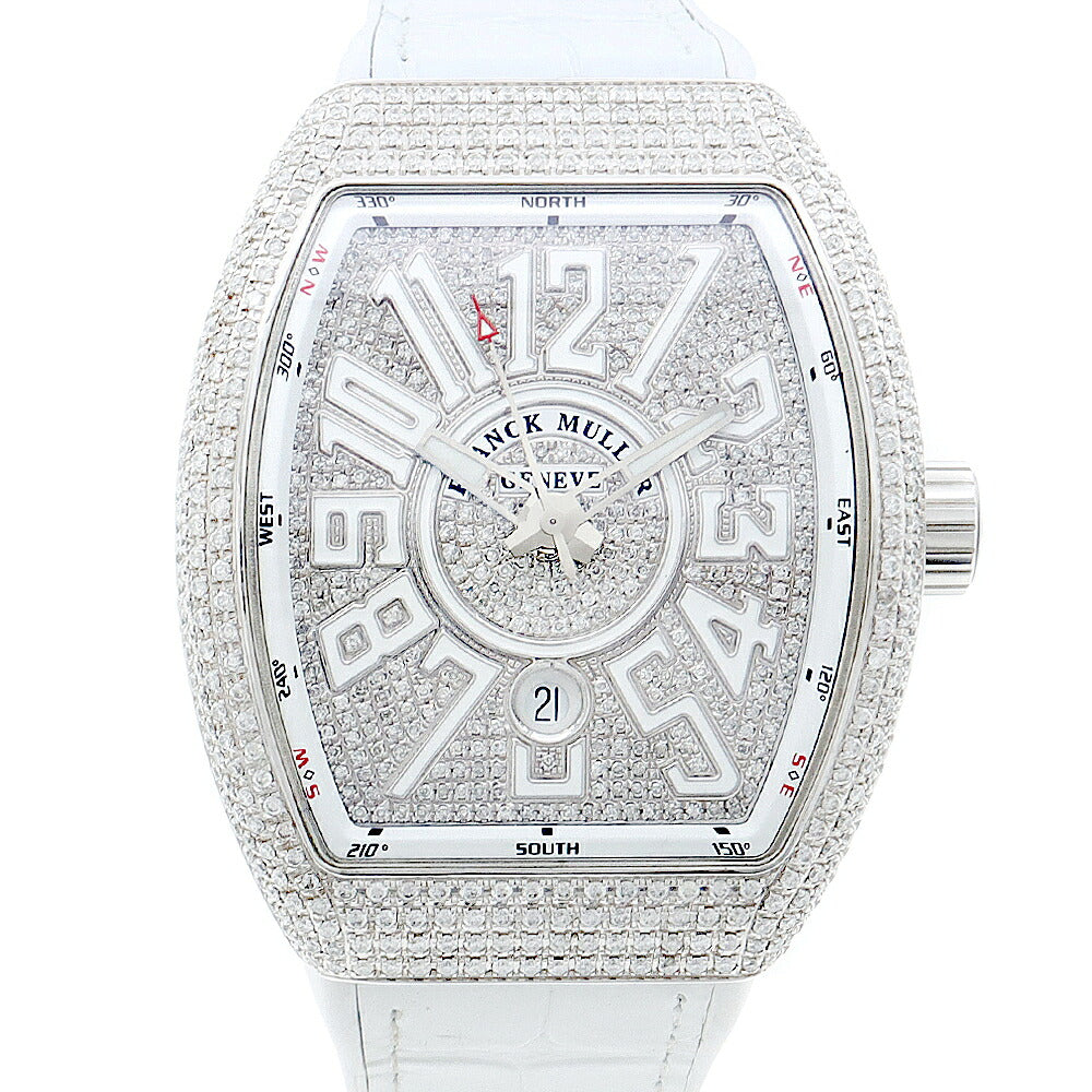 FRANCK MULLER Vanguard Diamond Bezel V45SCDT Diamond Dial Date White SS Stainless Steel After Diamond Men's Automatic Winding [6 Month Warranty] [Used] [Watch]