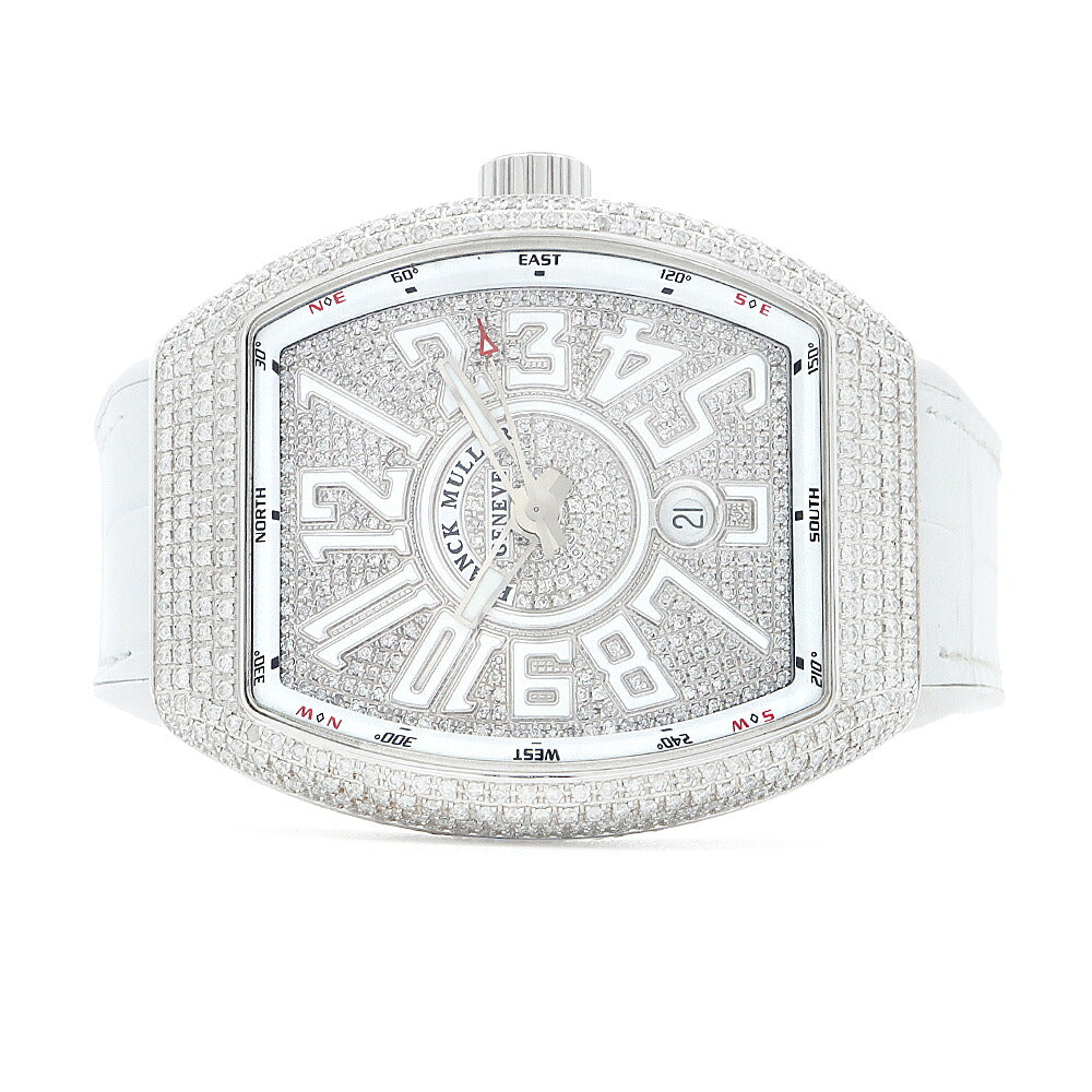 FRANCK MULLER Vanguard Diamond Bezel V45SCDT Diamond Dial Date White SS Stainless Steel After Diamond Men's Automatic Winding [6 Month Warranty] [Used] [Watch]