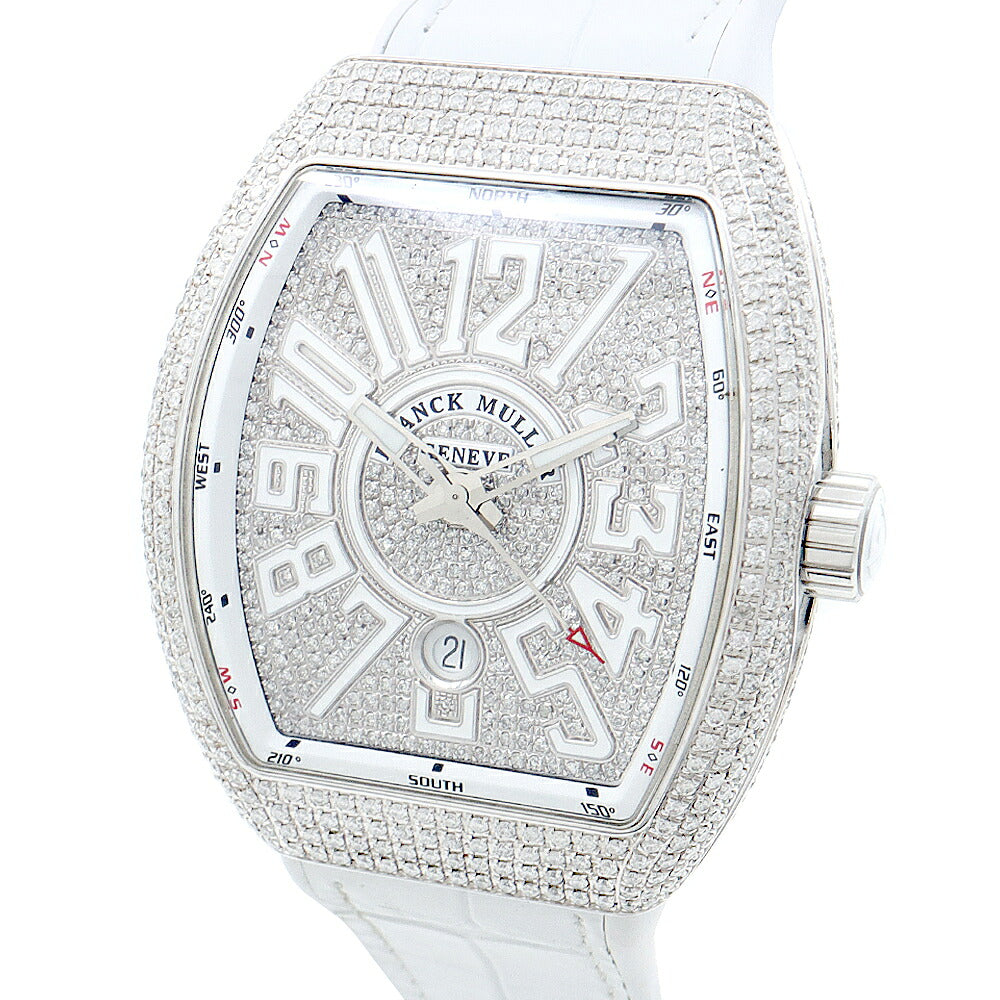 FRANCK MULLER Vanguard Diamond Bezel V45SCDT Diamond Dial Date White SS Stainless Steel After Diamond Men's Automatic Winding [6 Month Warranty] [Used] [Watch]