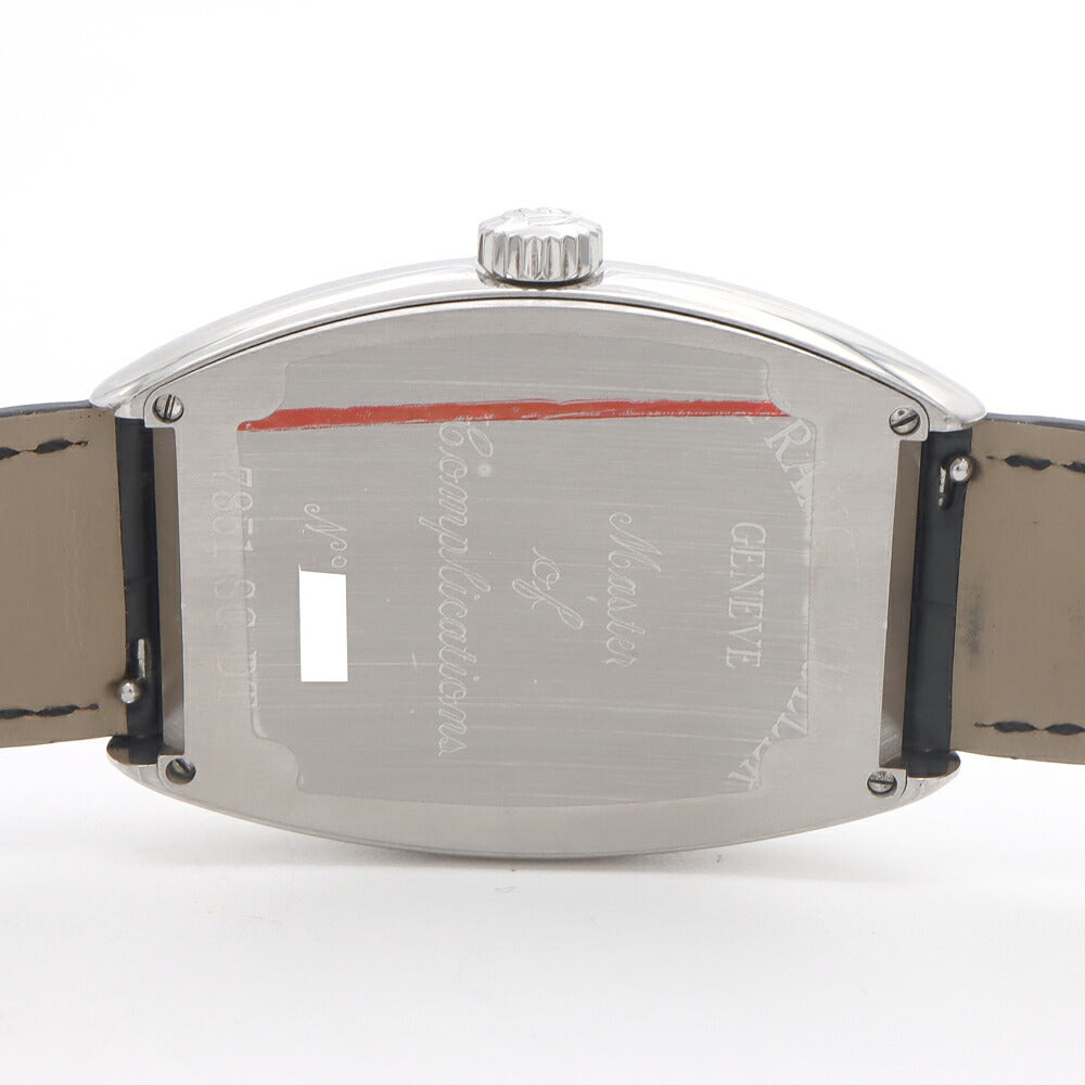 FRANCK MULLER フランクミュラー トノーカーベックス ダイヤベゼル ダイヤ文字盤 7851SCDT ダイヤモンド デイト SS ステンレス アフターダイヤ メンズ 自動巻き【6ヶ月保証】【中古】【腕時計】