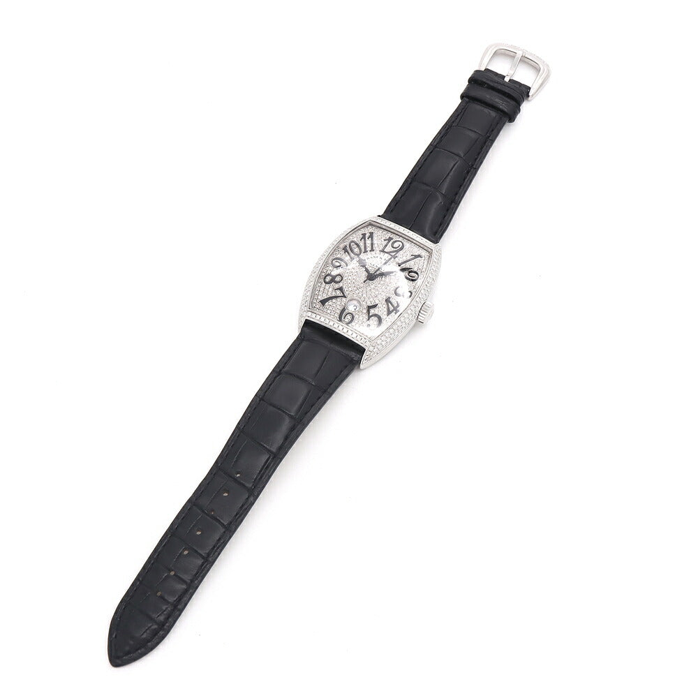 FRANCK MULLER フランクミュラー トノーカーベックス ダイヤベゼル ダイヤ文字盤 7851SCDT ダイヤモンド デイト SS ステンレス アフターダイヤ メンズ 自動巻き【6ヶ月保証】【中古】【腕時計】