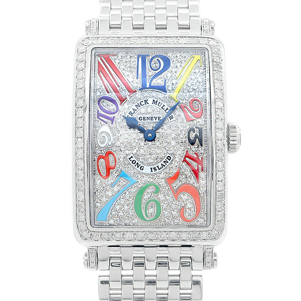 電池交換済 FRANCK MULLER フランクミュラー ロングアイランド カラードリーム ダイヤベゼル 952QZ ダイヤモンド ダイヤ文字盤 SS ステンレス アフターダイヤ レディース クォーツ【6ヶ月保証】【中古】【腕時計】