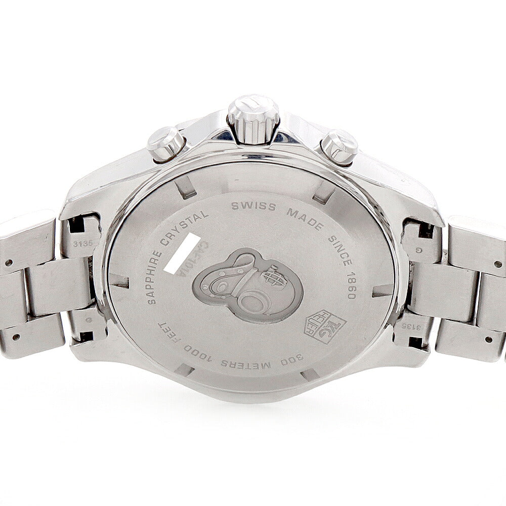 電池交換済 TAG Heuer タグホイヤー アクアレーサー クロノグラフ CAF101A ビッグデイト 300m防水 スモールセコンド 黒 ブラック SS ステンレス メンズ クォーツ【6ヶ月保証】【腕時計】【中古】