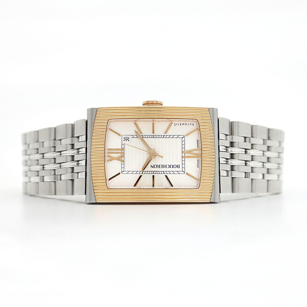 BOUCHERON ブシュロン リフレ XL デイト 裏スケ シルバー K18YG イエローゴールド SS ステンレス コンビ メンズ 自動巻き【6ヶ月保証】【腕時計】【中古】