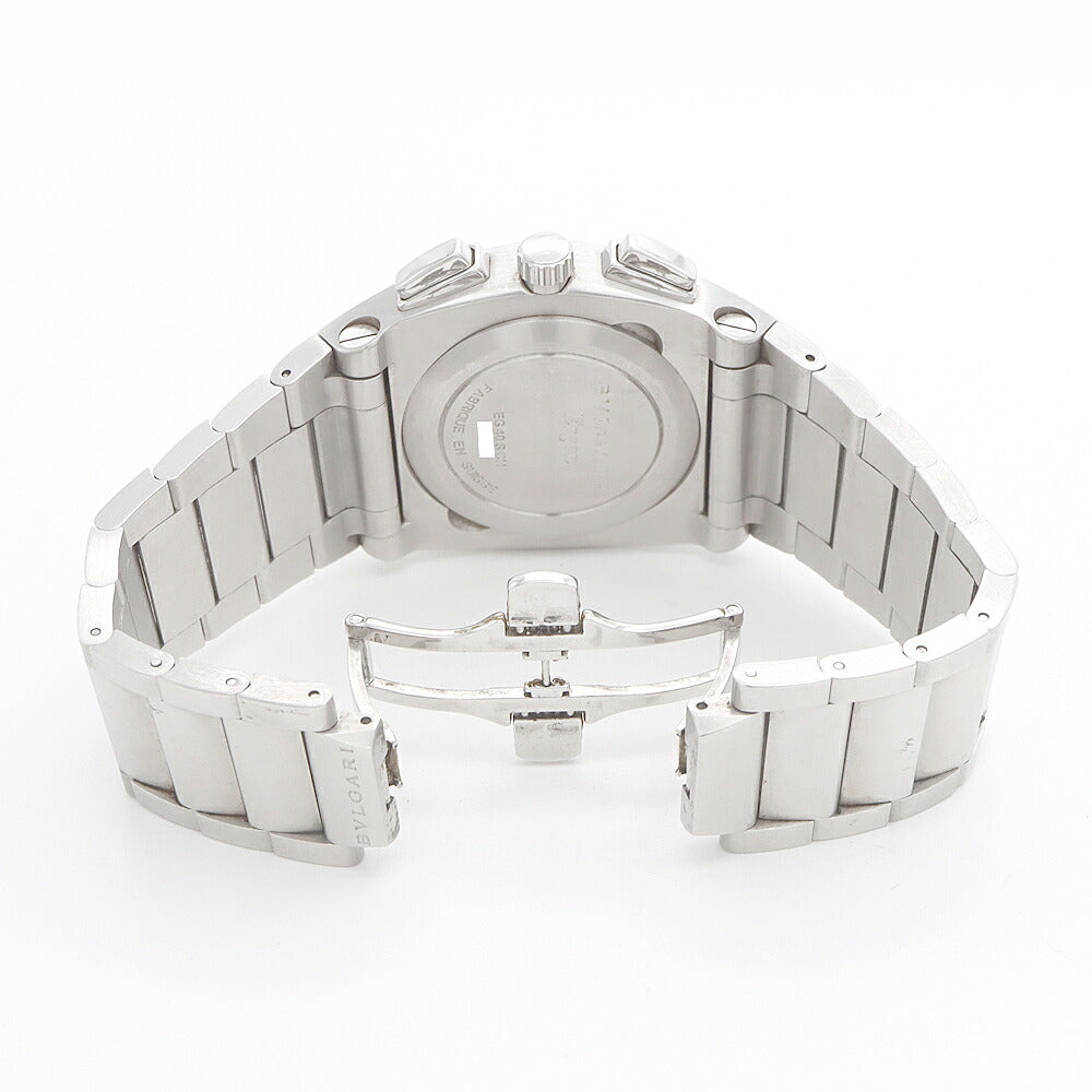 内部点検済 BVLGARI ブルガリ エルゴン クロノグラフ EG40SCH デイト スモールセコンド 黒 ブラック SS ステンレス メンズ 自動巻き【6ヶ月保証】【腕時計】【中古】