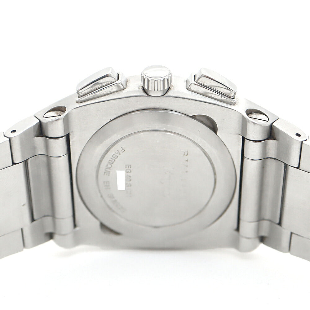 内部点検済 BVLGARI ブルガリ エルゴン クロノグラフ EG40SCH デイト スモールセコンド 黒 ブラック SS ステンレス メンズ 自動巻き【6ヶ月保証】【腕時計】【中古】