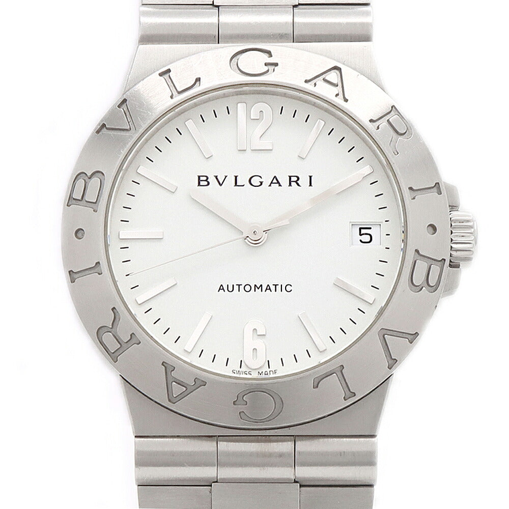 BVLGARI ブルガリ ディアゴノ スポーツ LCV35S デイト 白 ホワイト SS ステンレス メンズ 自動巻き【6ヶ月保証】【腕時計】【中古】