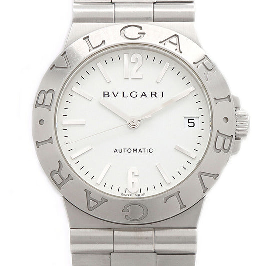 BVLGARI ブルガリ ディアゴノ スポーツ LCV35S デイト 白 ホワイト SS ステンレス メンズ 自動巻き【6ヶ月保証】【腕時計】【中古】