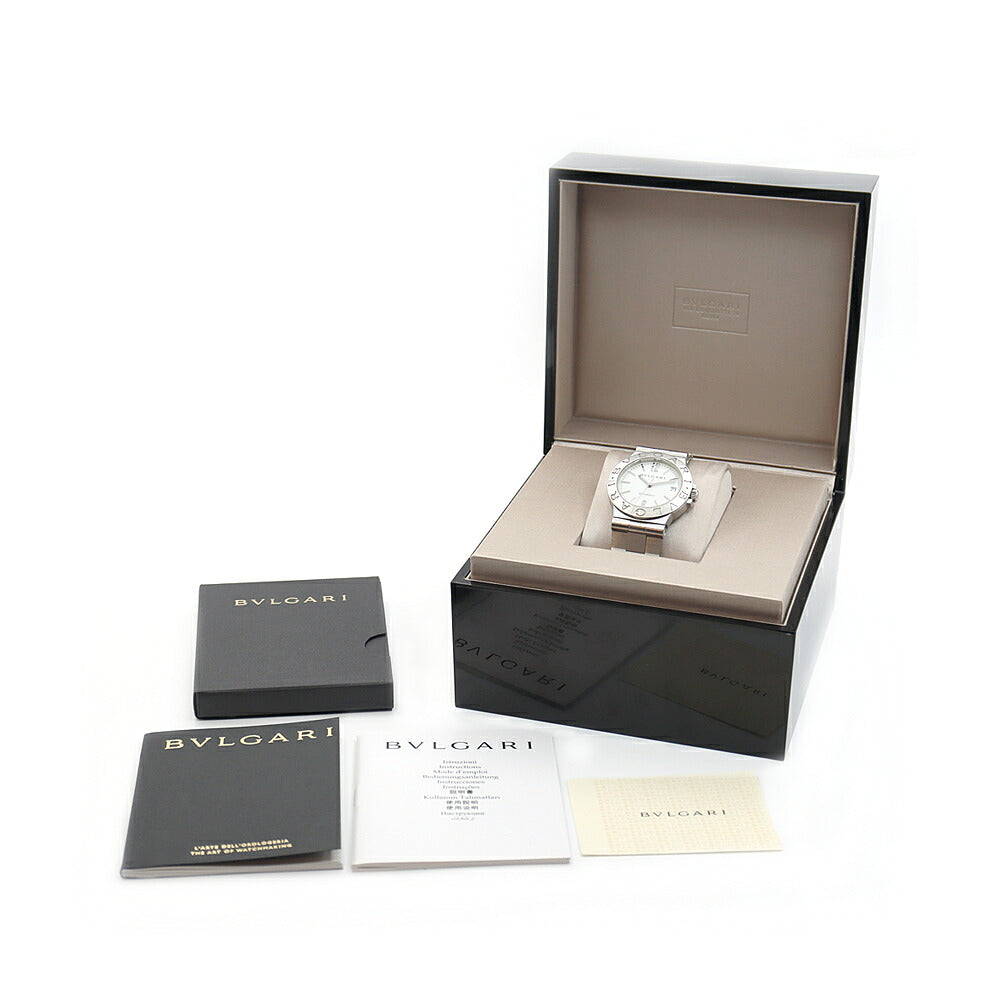 BVLGARI ブルガリ ディアゴノ スポーツ LCV35S デイト 白 ホワイト SS ステンレス メンズ 自動巻き【6ヶ月保証】【腕時計】【中古】