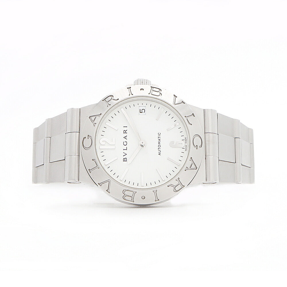 BVLGARI ブルガリ ディアゴノ スポーツ LCV35S デイト 白 ホワイト SS ステンレス メンズ 自動巻き【6ヶ月保証】【腕時計】【中古】