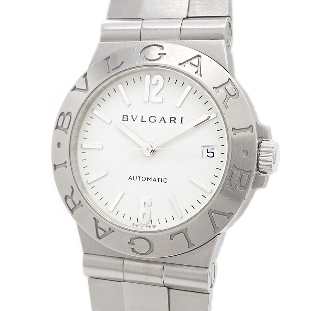 BVLGARI ブルガリ ディアゴノ スポーツ LCV35S デイト 白 ホワイト SS ステンレス メンズ 自動巻き【6ヶ月保証】【腕時計】【中古】
