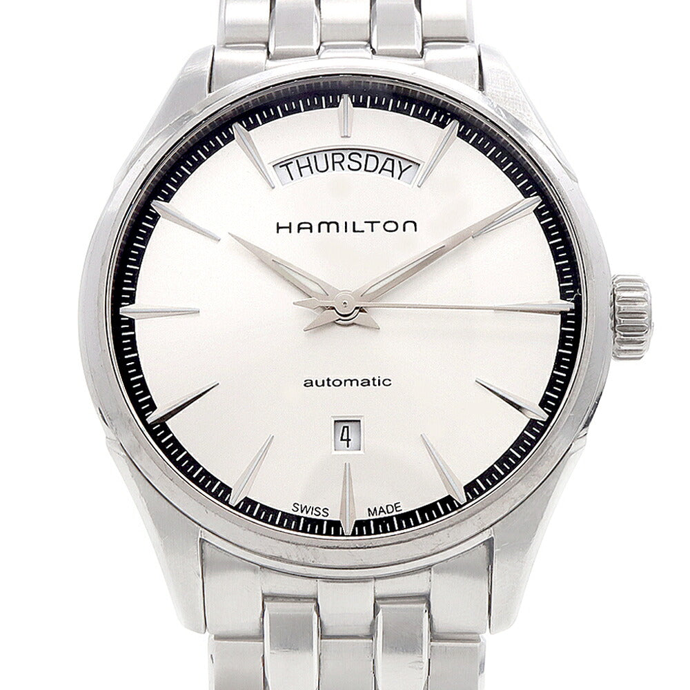 HAMILTON ハミルトン ジャズマスター デイデイト オート H425650 H42565151 裏スケ 50ｍ防水 シルバー SS ステンレス メンズ 自動巻き【6ヶ月保証】【腕時計】【中古】