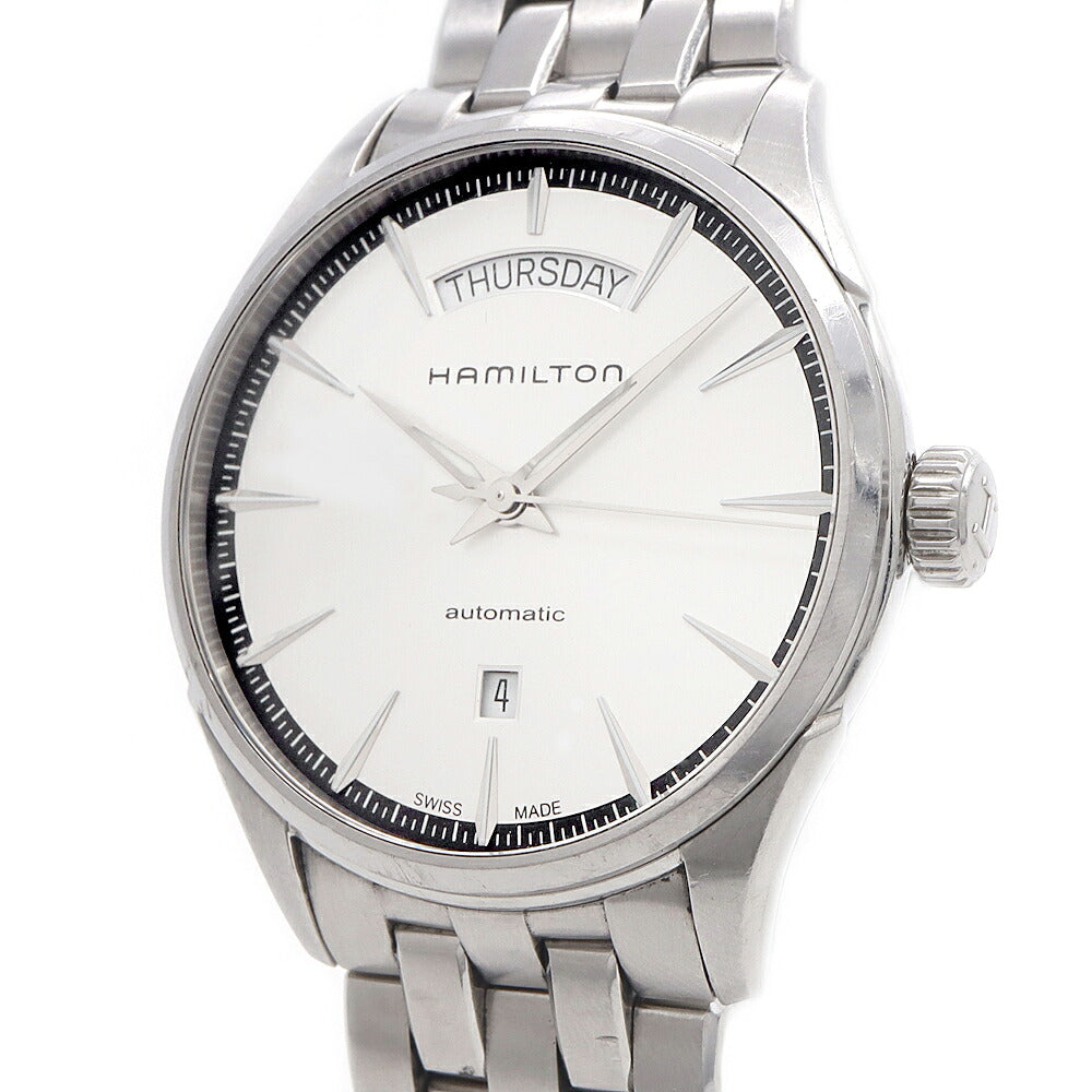 HAMILTON ハミルトン ジャズマスター デイデイト オート H425650 H42565151 裏スケ 50ｍ防水 シルバー SS ステンレス メンズ 自動巻き【6ヶ月保証】【腕時計】【中古】