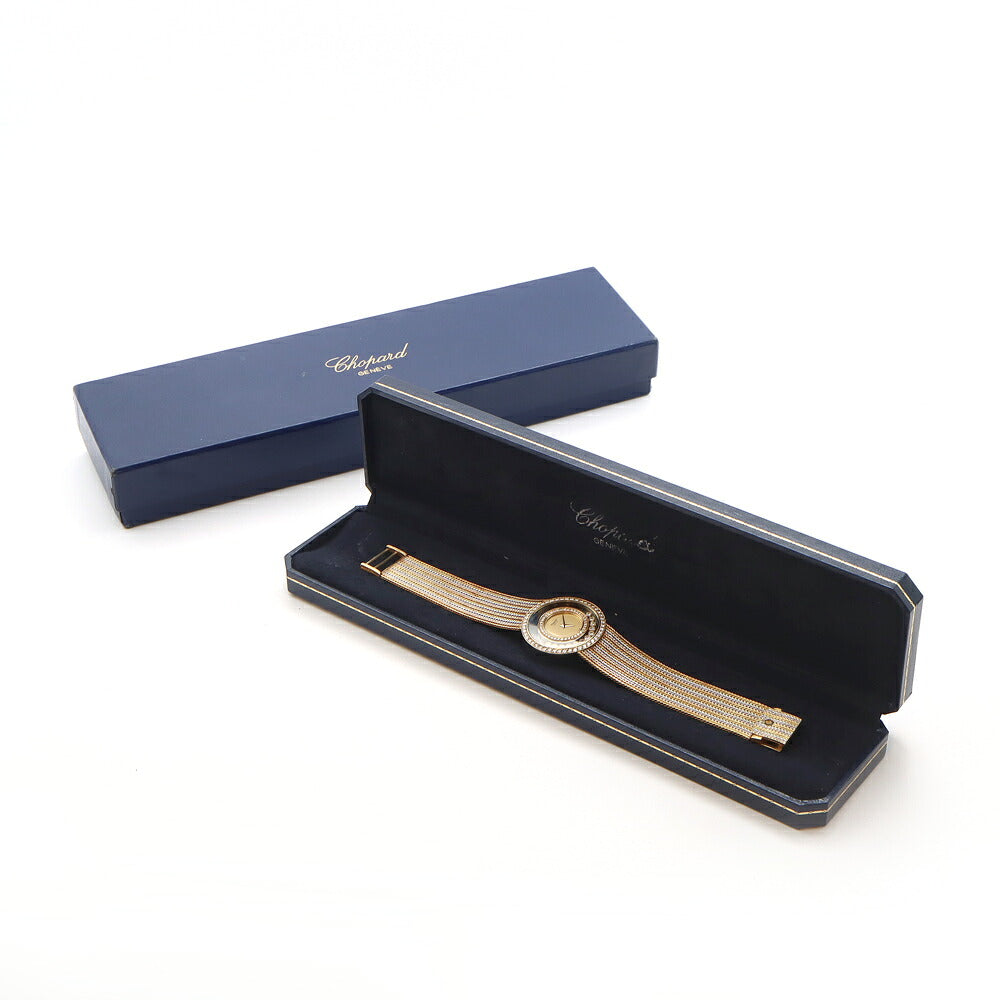電池交換済 Chopard ショパール ハッピーダイヤモンド 1159 ダイヤモンド 12Pムービングダイヤ ゴールド K18WG  ホワイトゴールド K18YG イエローゴールド コンビ レディース クォーツ【6ヶ月保証】【腕時計】【中古】