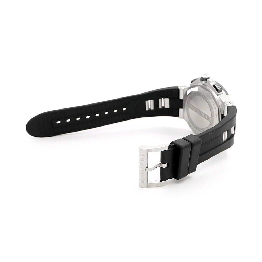 BVLGARI ブルガリ ディアゴノ クロノグラフ DG42SCCH デイト スモールセコンド 黒 ブラック CE セラミック SS ステンレス 純正ベルト 純正尾錠 メンズ 自動巻き【6ヶ月保証】【腕時計】【中古】