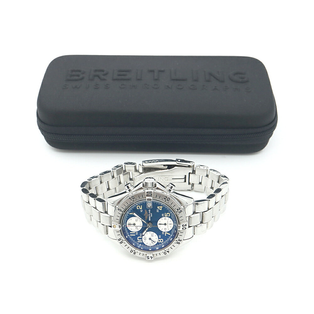 BREITLING ブライトリング コルト クロノグラフ A13035.1 デイト 100m防水 スモールセコンド 青 ブルー SS ステンレス メンズ 自動巻き【6ヶ月保証】【腕時計】【中古】