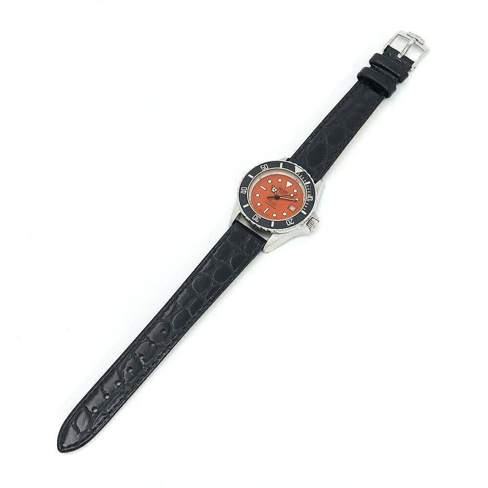 電池交換済 TAG Heuer タグホイヤー プロフェッショナル 1000シリーズ 980.016 デイト 200m防水 オレンジ SS ステンレス 純正尾錠 メンズ レディース ボーイズ クォーツ【6ヶ月保証】【腕時計】【中古】