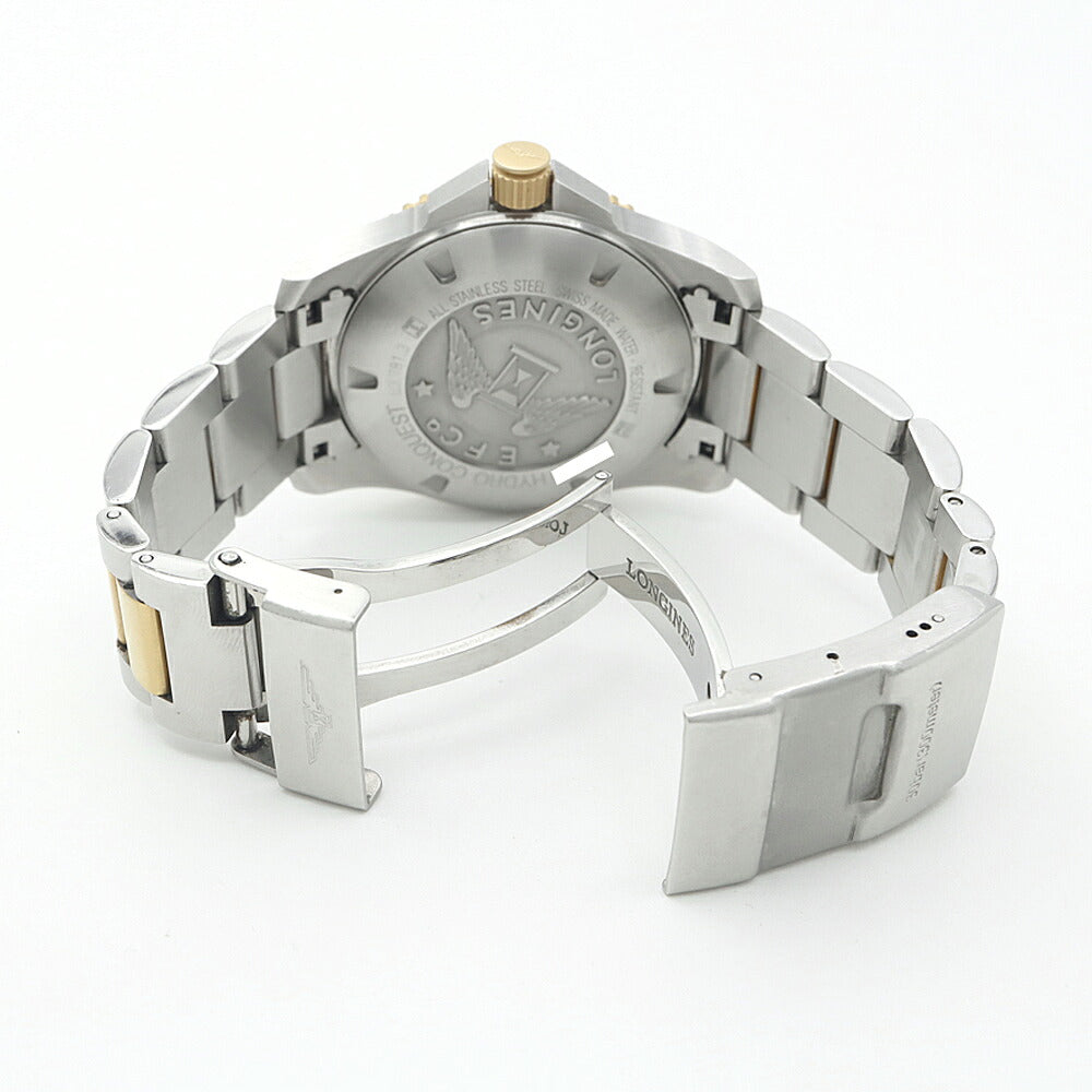 LONGINES ロンジン ハイドロコンクエスト L3.781.3 L3.781.3.96.7 デイト 300m防水 青 ブルー SS ステンレス YGPVD イエローPVD メンズ 自動巻き【6ヶ月保証】【腕時計】【中古】