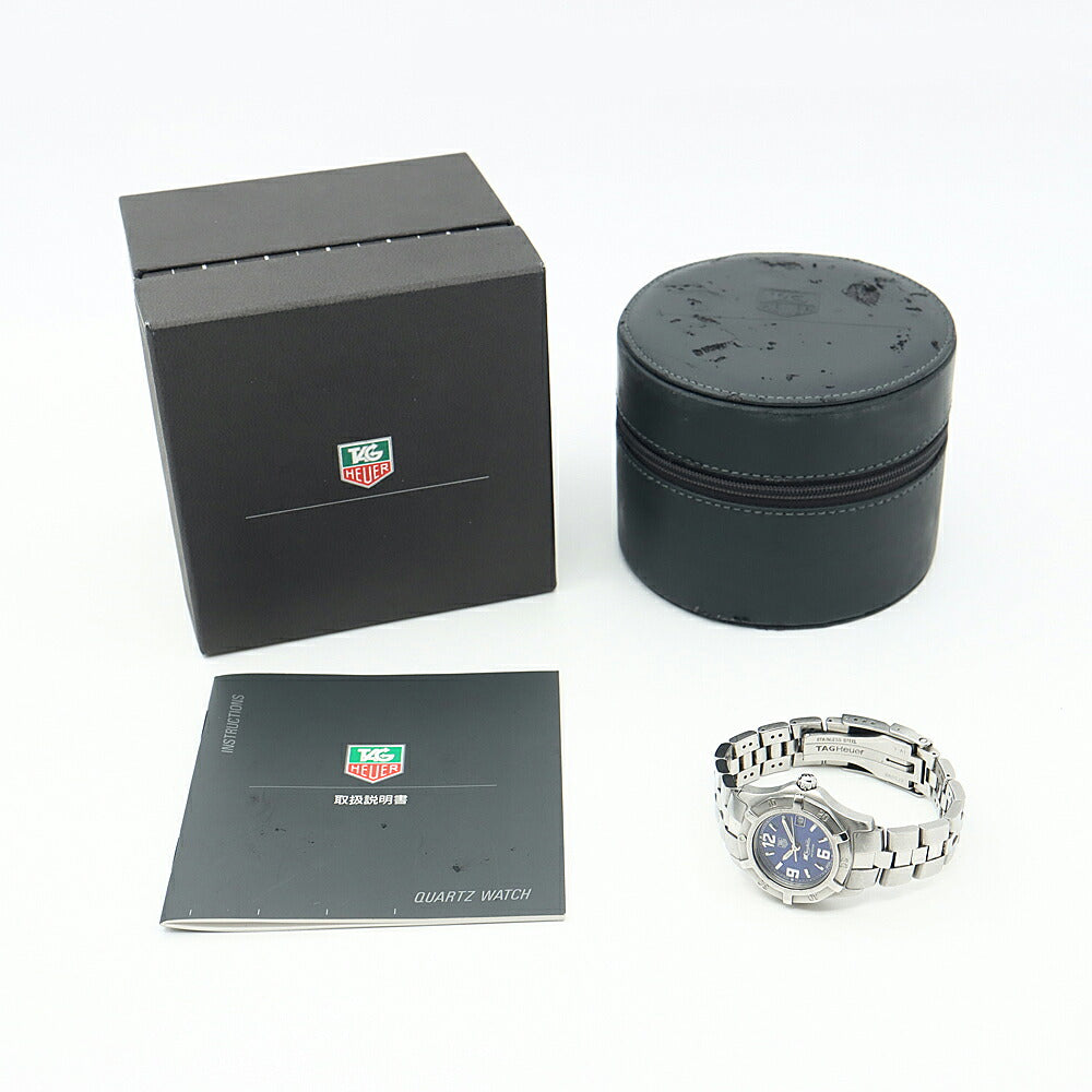 電池交換済 TAG Heuer タグホイヤー エクスクルーシブ セイシェル 世界2000本限定 WN131D デイト 200m防水 青 ブルー SS ステンレス レディース クォーツ【6ヶ月保証】【腕時計】【中古】