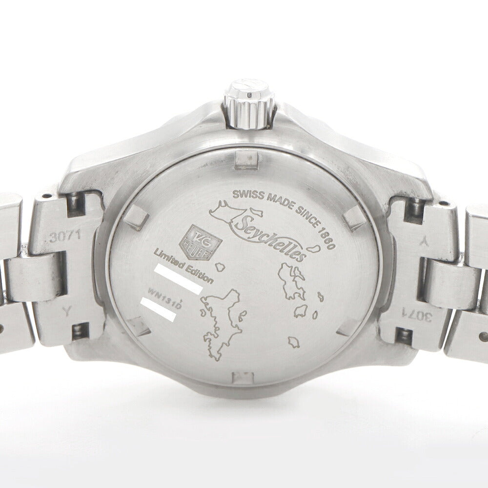 電池交換済 TAG Heuer タグホイヤー エクスクルーシブ セイシェル 世界2000本限定 WN131D デイト 200m防水 青 ブルー SS ステンレス レディース クォーツ【6ヶ月保証】【腕時計】【中古】