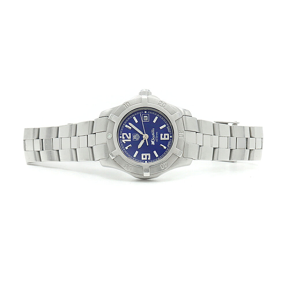 電池交換済 TAG Heuer タグホイヤー エクスクルーシブ セイシェル 世界2000本限定 WN131D デイト 200m防水 青 ブルー SS ステンレス レディース クォーツ【6ヶ月保証】【腕時計】【中古】