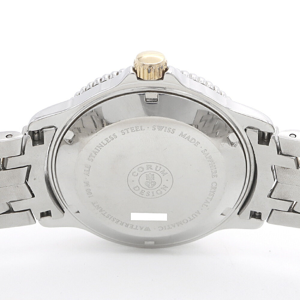 CORUM コルム メモタイム セーブ ザ シー デイト 100m防水 白 ホワイト SS ステンレス YGP イエローゴールド コンビ メンズ 自動巻き【6ヶ月保証】【腕時計】【中古】